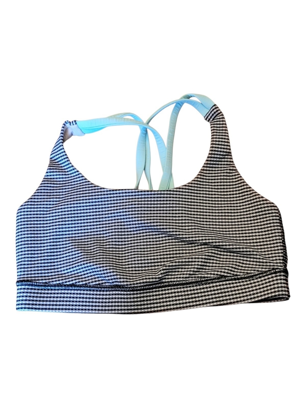 lululemon athletica Black and White Check Strappy Sports Bra